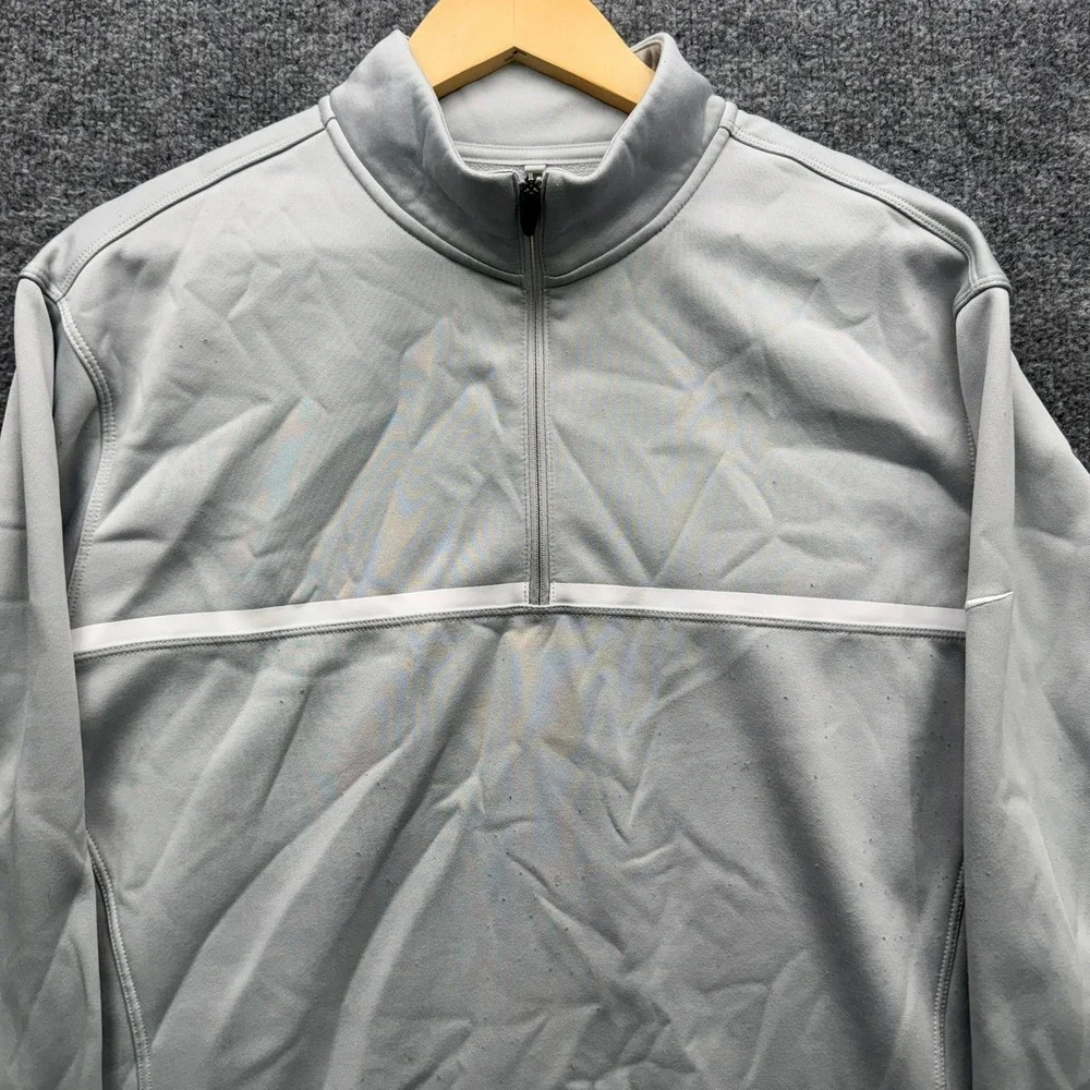 Nike Golf Sweatshirt Men's Size L Light Gray Therma-Fit 1/4 Zip Pullover‎